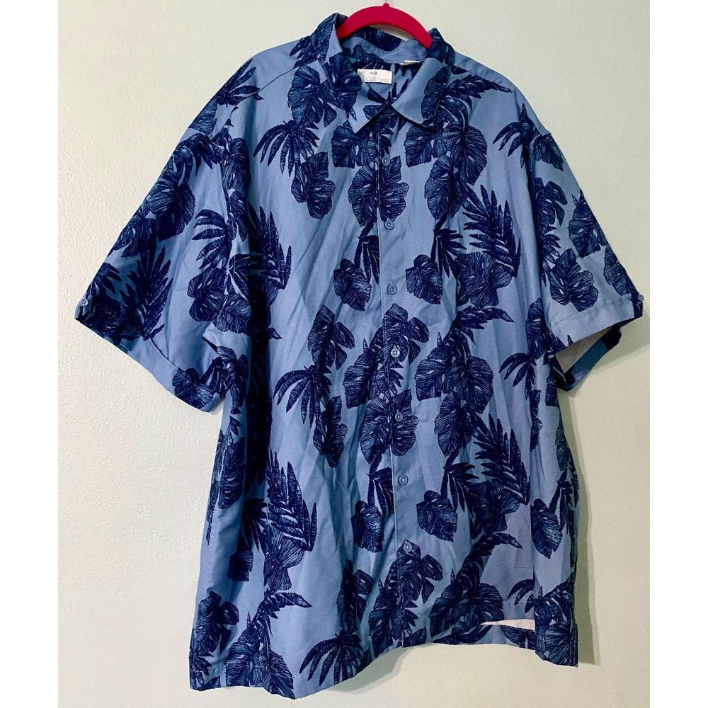 Cafe Luna Big Man's Blue Hawaiian Aloha Shirt